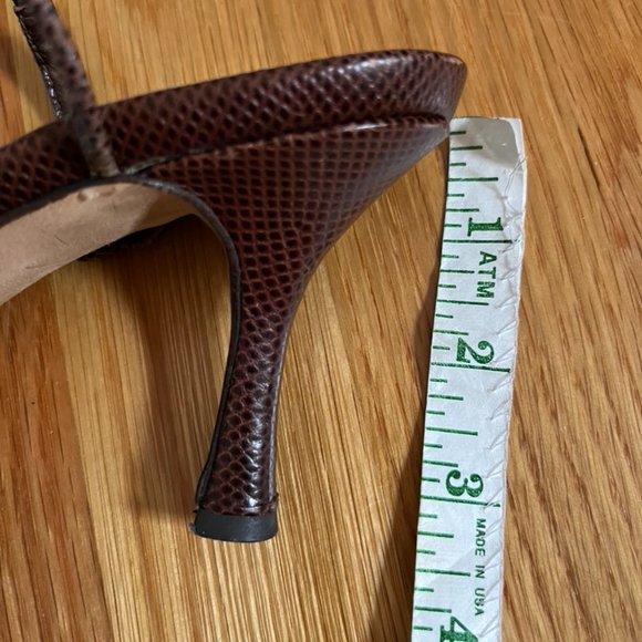 Vintage Isaac Mizrahi Lizard Print Slingback Sandals - Picture 7 of 16